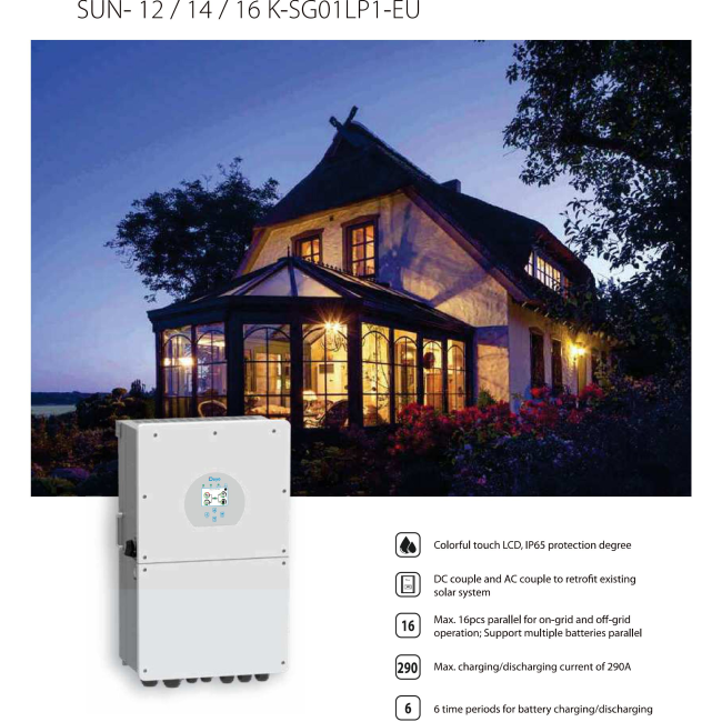 Inverter Hybrid Deye 16kW 1 Pha | Biến Tần Hybrid Deye 16kW