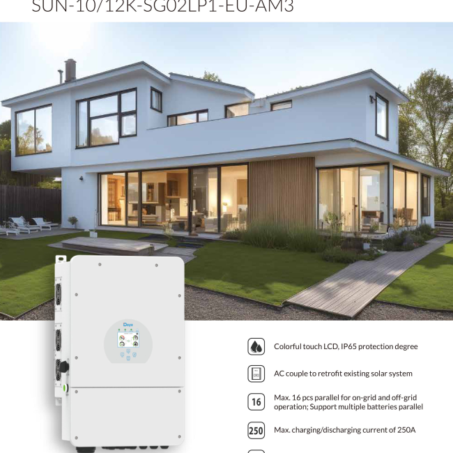 Inverter Hybrid Deye 12kW 1 Pha - Biến Tần Hybrid Deye 12kW 1 Pha
