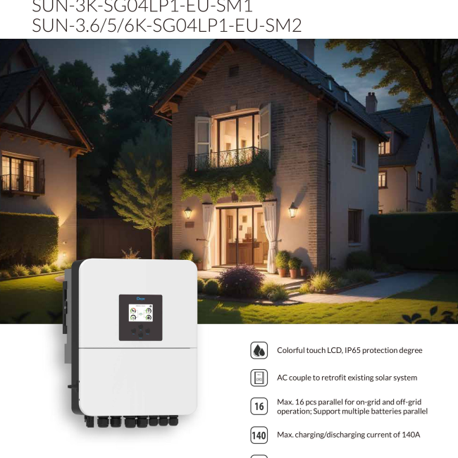 Inverter Hybrid Deye 5kW 1 Pha - Biến Tần Lưu Trữ Deye 5kW 1 Pha