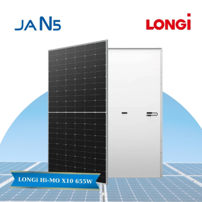 Tấm Pin Năng Lượng Mặt Trời Longi Hi-MO X10 655W LR7-72HVH-655M - JAN5