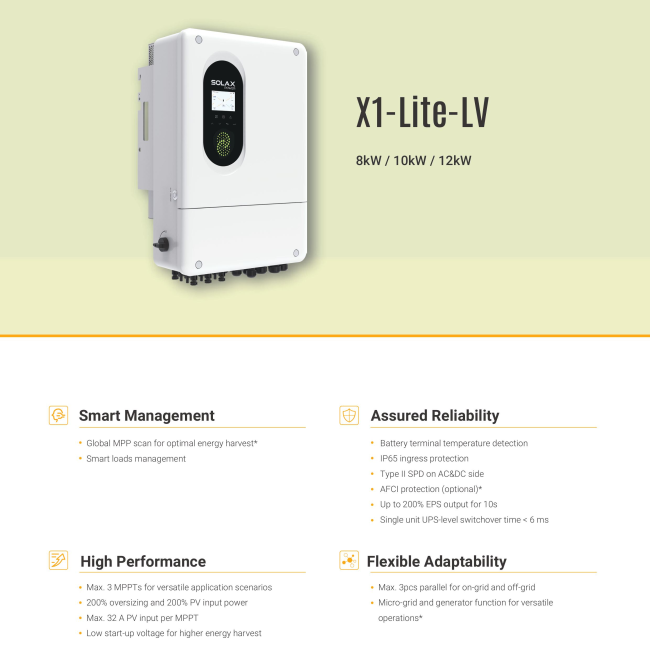 Inverter Hybrid SolaX 10KW 1 pha X1-Lite-LV | Biến tần lưu trữ SolaX 10KW 1 pha X1-Lite-LV