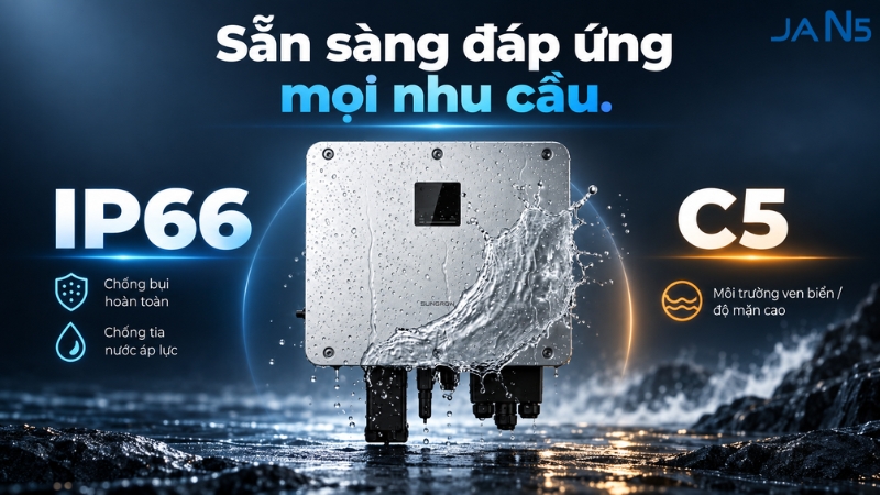 Inverter Hybrid Sungrow 10kW 3 pha MG10TL chuẩn bào vệ IP66 và cấp ăn mòn C5