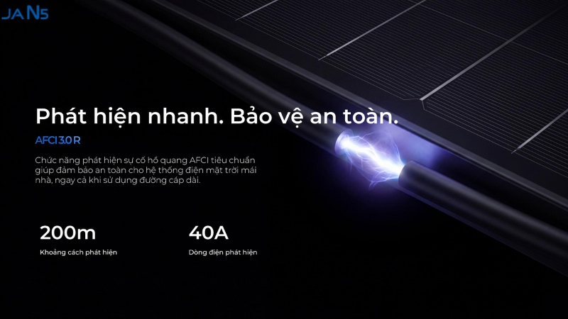 AFCI 3.0R giúp phát hiện sớm hồ quang trên dây điện mặt trời
