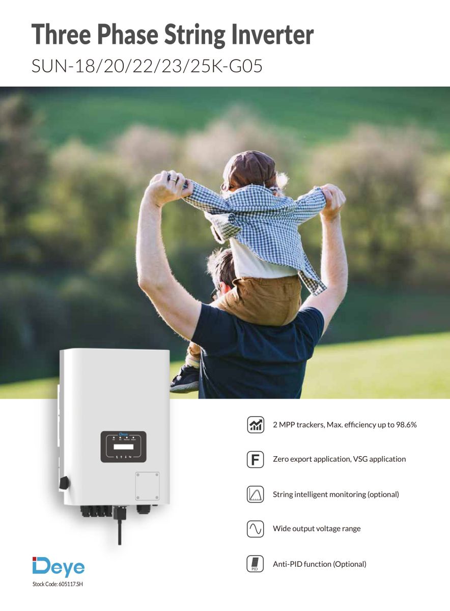 Inverter hòa lưới Deye 20kW 3 Pha - tskt
