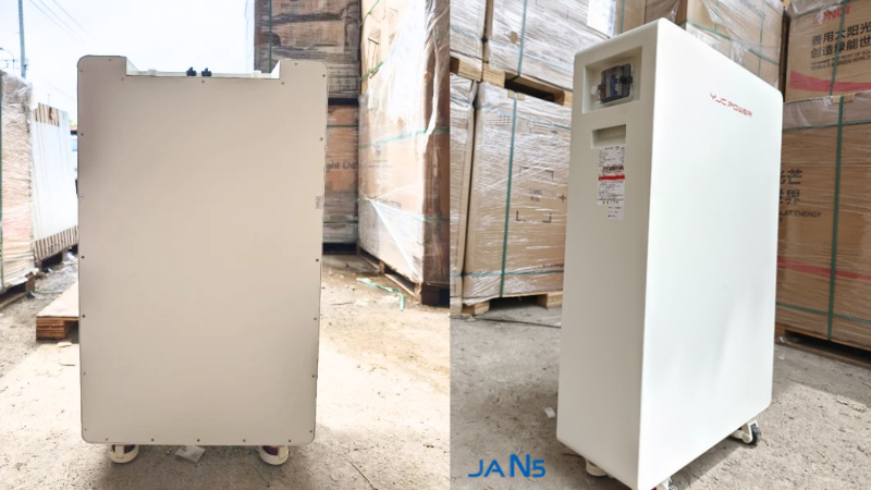 Pin lưu trữ YJC 20kWh có thiết kế tủ đứng có bánh xe tiện lợi